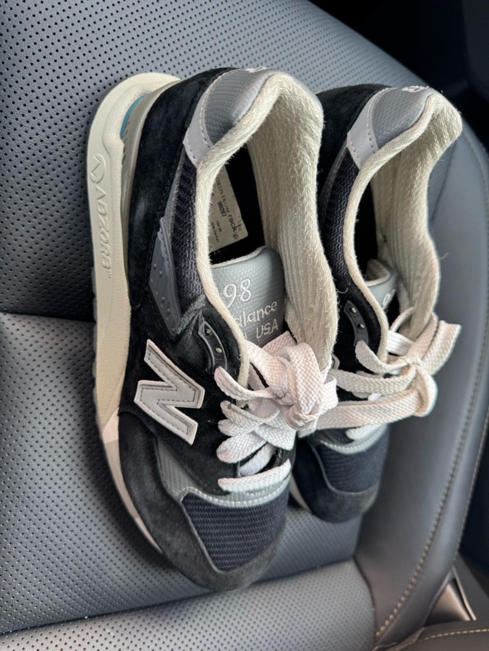 New Balance Black and White Kids' 998 Sneakers